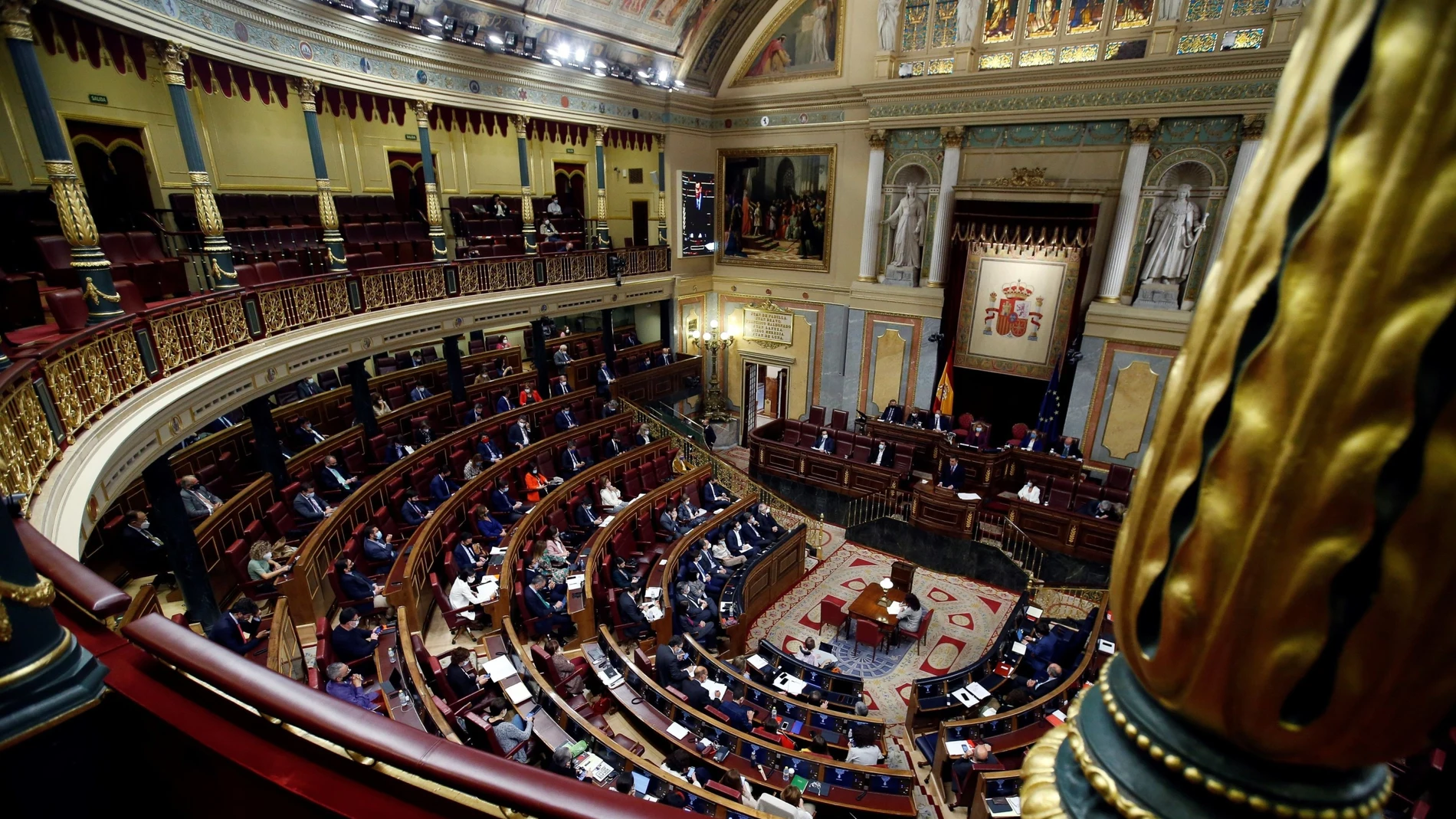  Vista del hemiciclo durante un pleno en el Congreso de los Diputados.
