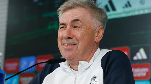 Carlo Ancelotti, en la rueda de prensa previa al Real Madrid-Rayo