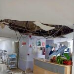 Falso techo en una planta del Hospital de Palencia