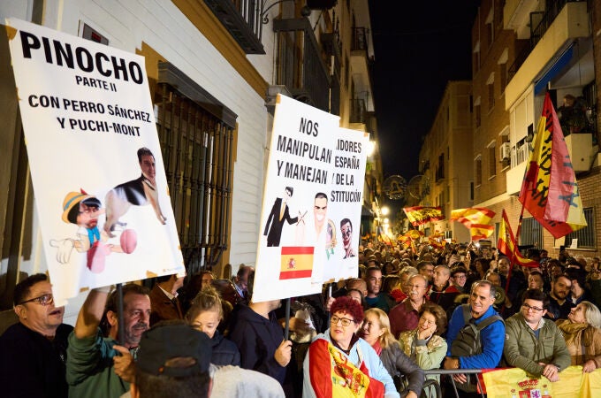 Concentración en la sede del PSOE-A contra la ley de la amnistía (Sevilla) el pasado lunes