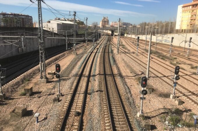 Vías de tren en la estación de Córdoba