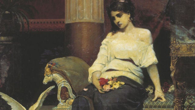 «Mujer romana solitaria» (1884), obra de Svedomsky Pavel Alexandrovich