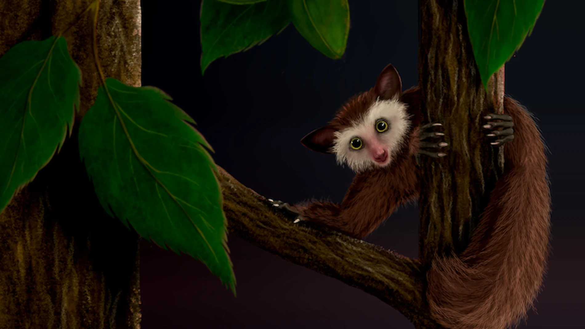 Ilustración de Ekgmowechashala, el último primate que habitó Norteamérica antes que los humanos.