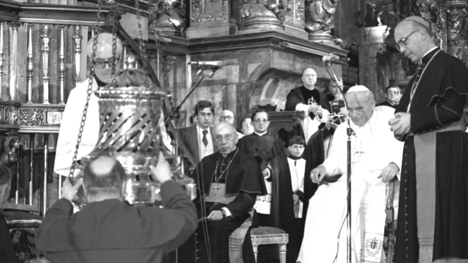 EL papa Juan Pablo II en Santiago de Compostela en 1982