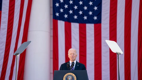 US President Biden speaks on National Veterans Day Observance at Memorial Amphitheater