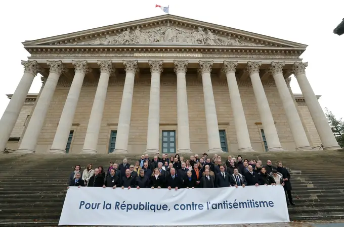 La gran marcha contra la ola antisemita en Francia: 