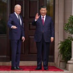 President Joe Biden greets China’s President President Xi Jinping at the Filoli Estate in Woodside, Calif., Wednesday, Nov, 15, 2023, on the sidelines of the Asia-Pacific Economic Cooperative conference. 