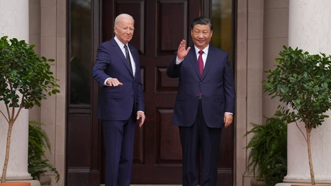 President Joe Biden greets China’s President President Xi Jinping at the Filoli Estate in Woodside, Calif., Wednesday, Nov, 15, 2023, on the sidelines of the Asia-Pacific Economic Cooperative conference.
