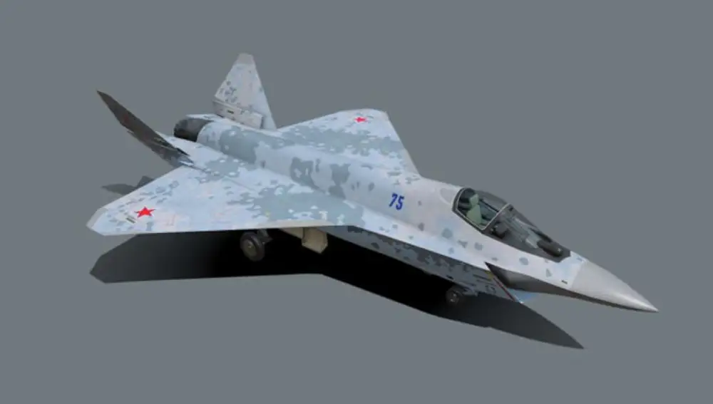 Maqueta del futuro caza ruso Su-75 Checkmate