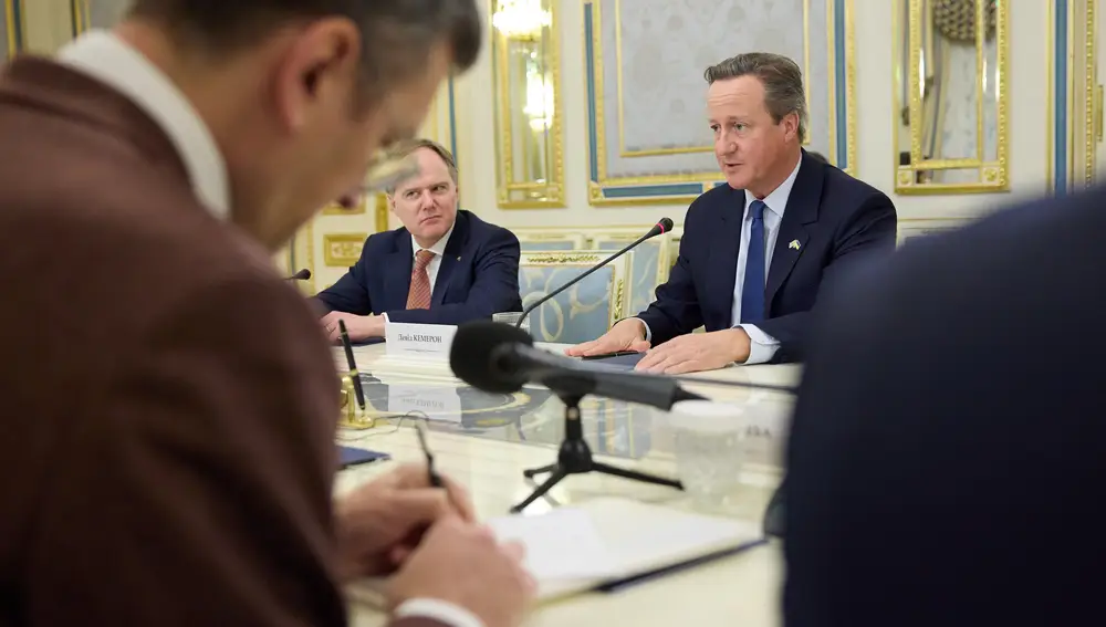 Ukraine's President Zelensky meets Britain's Foreign Secretary Cameron in Kyiv