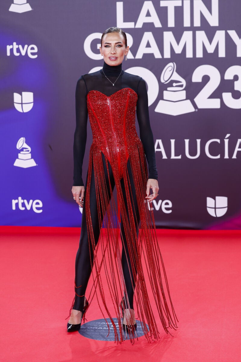 Nieves Álvarez en la alfombra roja. 