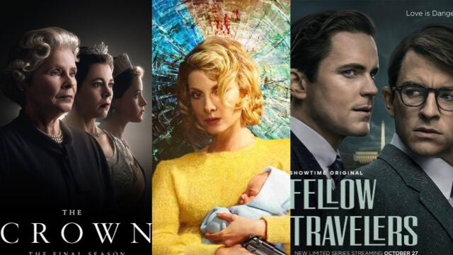 Carteles 'The Crown', 'Sagrada familia' y 'Fellow Travelers'