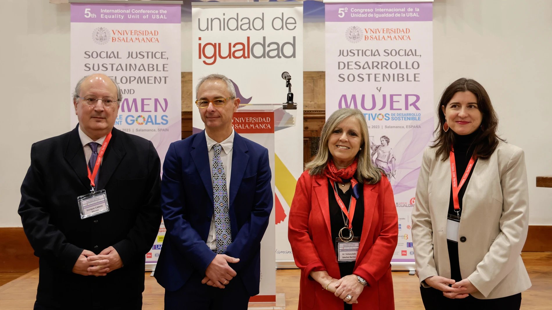 Enrique Cabero, Ricardo Rivero, Myrian Rodríguez e Inmaculada Sánchez