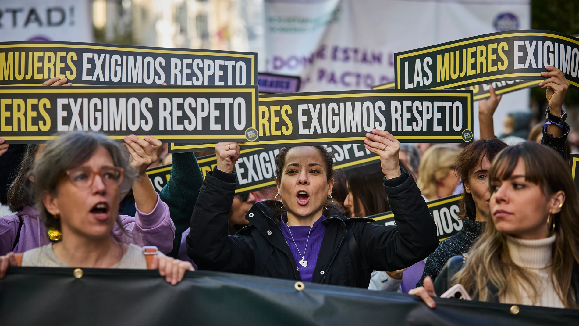 Manifestación del 25N en el Día Internacional de la Eliminación de la Violencia contra la Mujer, convocada por el Foro de Madrid Contra la Violencia a las Mujeres. © Alberto R. Roldán / Diario La Razón.25 11 2023