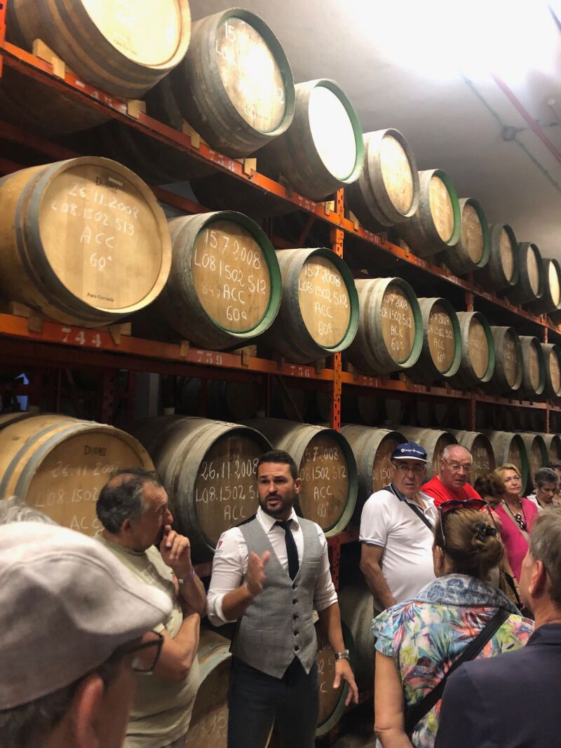 Representantes de la Asociación de Andariegos Segovianos visitan una bodega