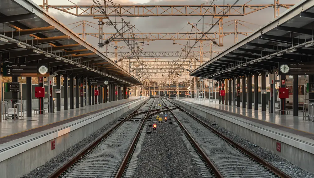 Infraestructura ferroviaria en la Estación de Huelva 