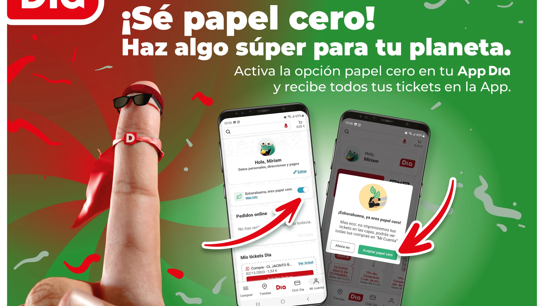 Los tickets de cada compra se pueden consultar en el apartado “Mi cuenta” dentro de la app y web de Dia