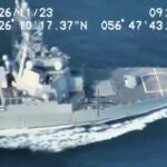Uno de los buques de guerra que fueron objeto de las maniobras de vigilancia de los drones iraníes