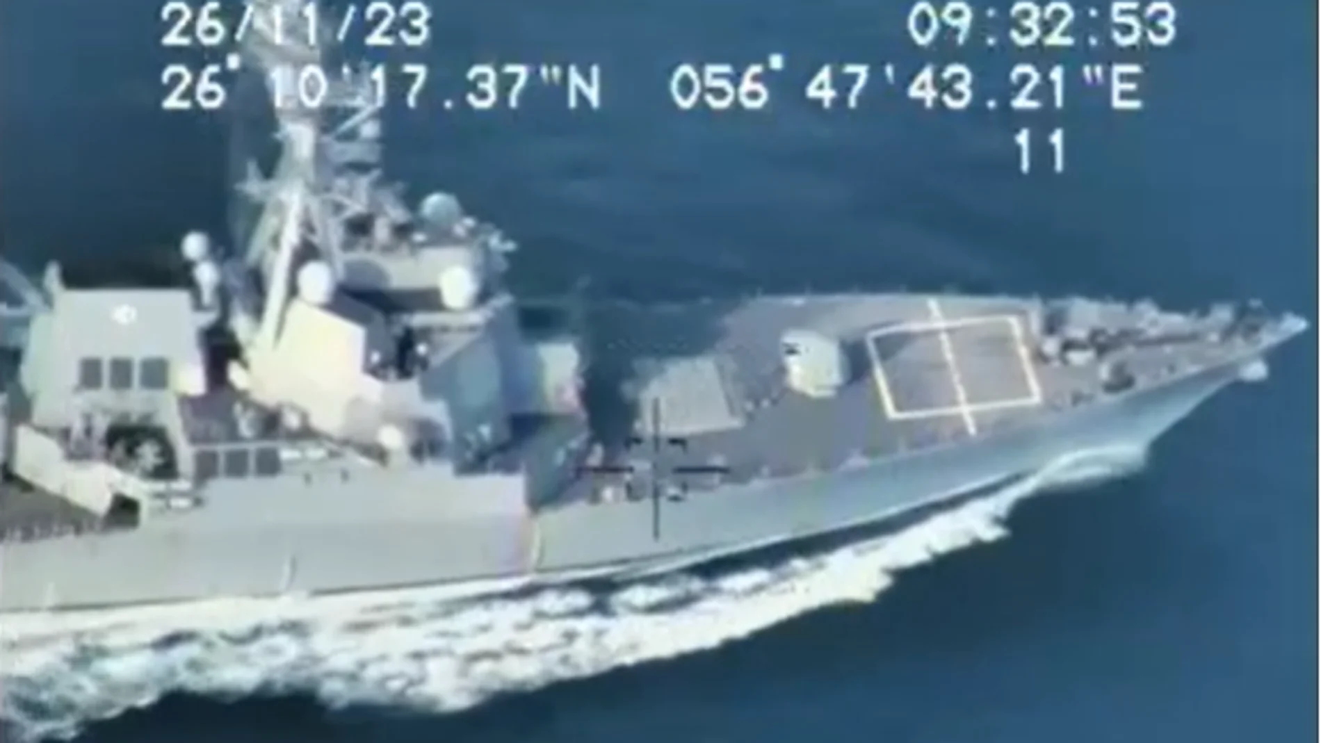 Uno de los buques de guerra que fueron objeto de las maniobras de vigilancia de los drones iraníes