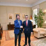 El presidente en funciones del CGPJ, Vicente Guilarte, con el ministro de Justicia, Félix Bolaños, el pasado viernes