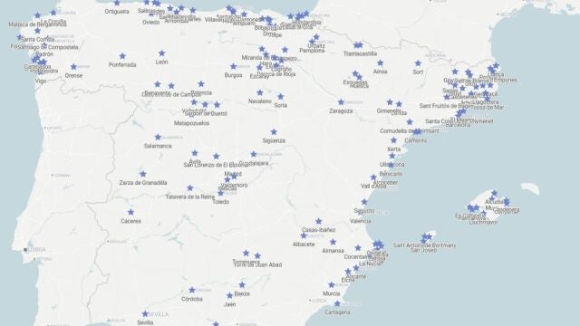 Mapa de los restaurante con estella Michelin 2024