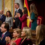 Los Reyes Felipe VI y Letizia junto con la Infanta Leonor presiden la solemne sesión de apertura de las Cortes