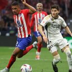 Samuel Lino con el Atlético de Madrid