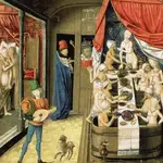 Esta pintura anónima refleja una casa de baños en una ciudad europea, un lugar que era conocido no solo por la higiene, sino porque también a veces estaban vinculados con la prostitución 