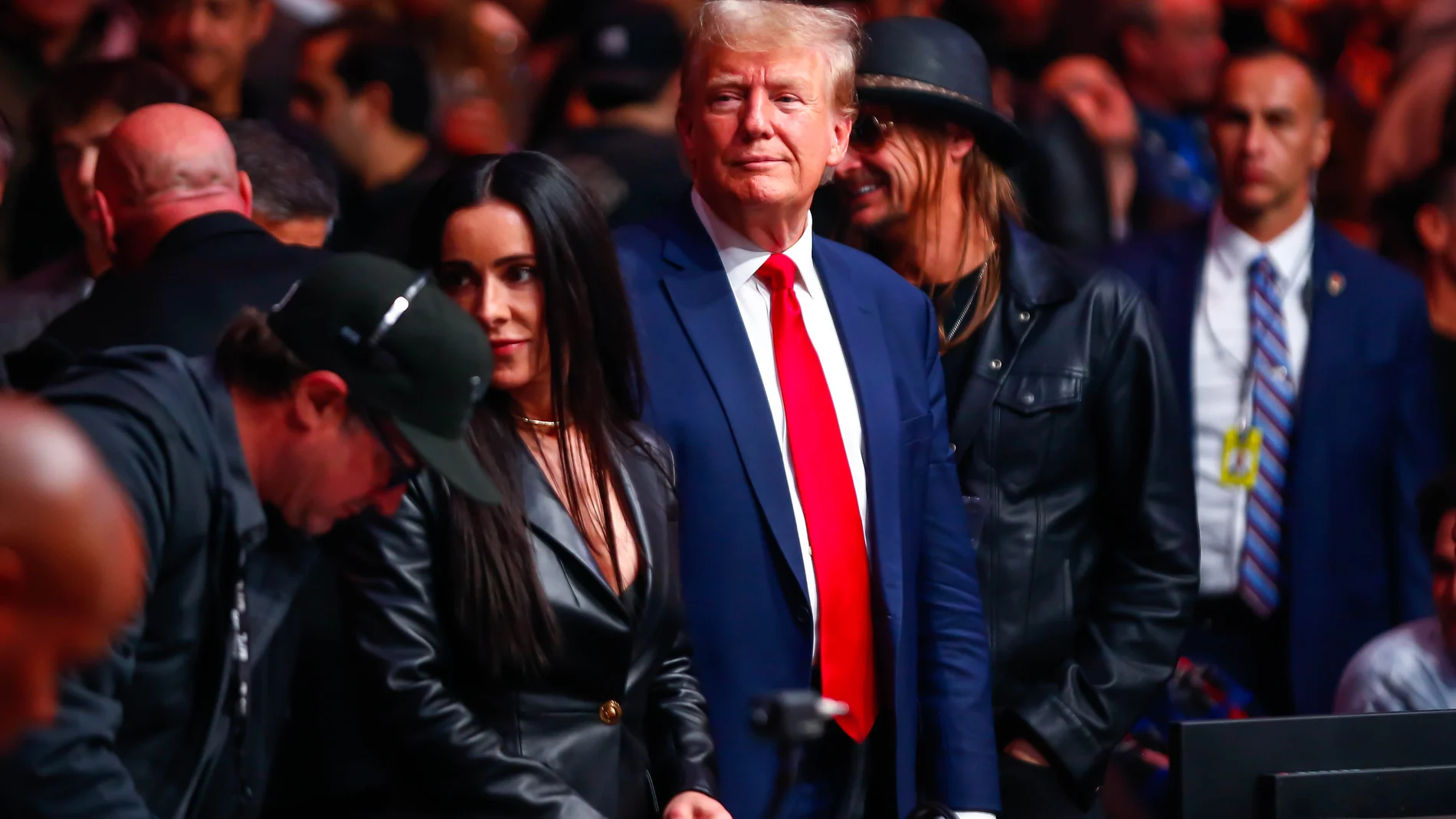 November 11, 2023, New York City, NY, USA: Former U.S. President Donald Trump is seen during the UFC 295 event at Madison Square Garden on November 11, 2023 in New York City. 11/11/2023