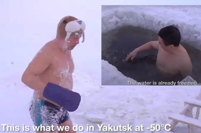 Así es la sorprendente y extraña rutina de un habitante de la región más fría del mundo: baños en un lago congelado a menos 50º