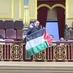 Desalojadas dos personas de la tribuna del Congreso por gritar a favor de los palestinos en la comparecencia de Albares