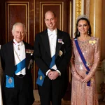 (From L) Britain's Queen Camilla, Britain's King Charles III, Britain's Prince William, Prince of Wales and Britain's Catherine, Princess of Wales pose for a picture during a reception for members of the Diplomatic Corps at Buckingham Palace, in London, on December 5, 2023. 