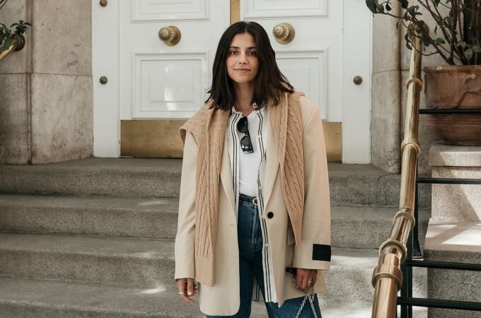 María García de Jaime con un look con básicos.