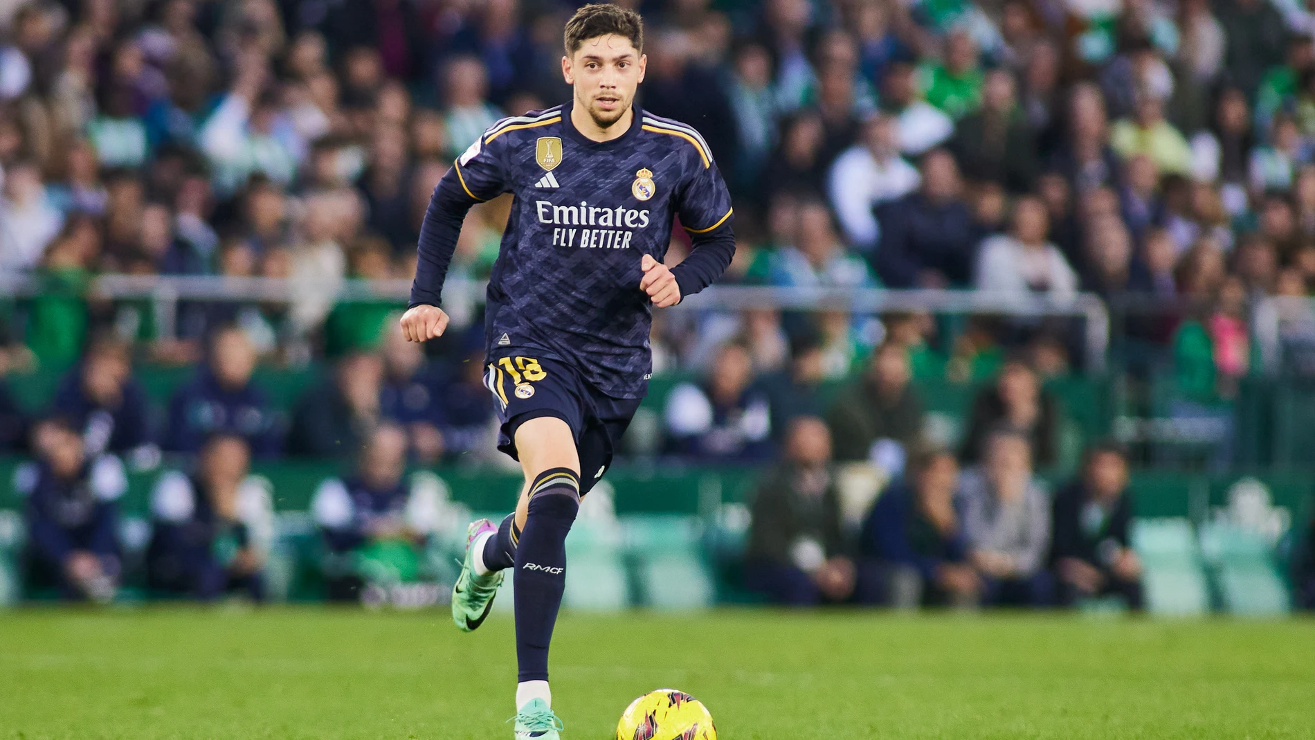 Federico Valverde of Real Madrid in action during the Spanish league, La Liga EA Sports, football match played between Real Betis and Real Madrid at Benito Villamarin stadium on December 9, 2023, in Sevilla, Spain.AFP7 09/12/2023 ONLY FOR USE IN SPAIN