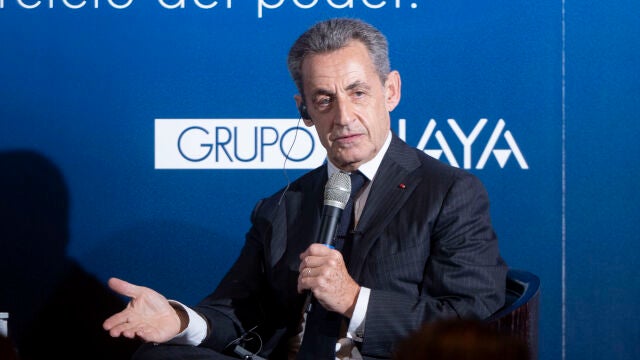 Nicolas Sarkozy durante la presentación del libro 'Los años de las luchas’ en Madrid