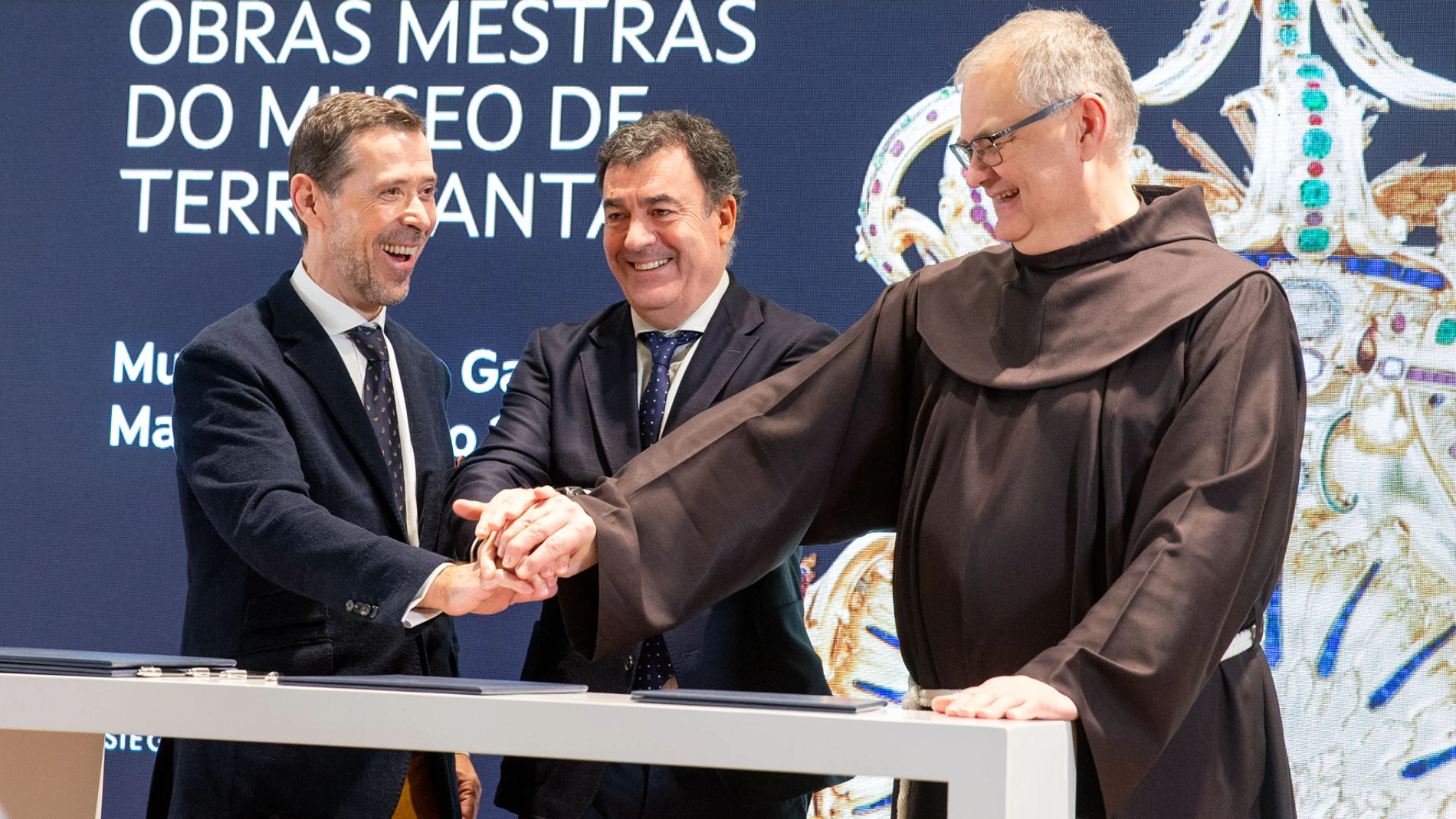 la Xunta de Galicia, la Fundación Calouste Gulbenkian de Lisboa y la Custodia de Tierra Santa de Jerusalén han firmado hoy el convenio.