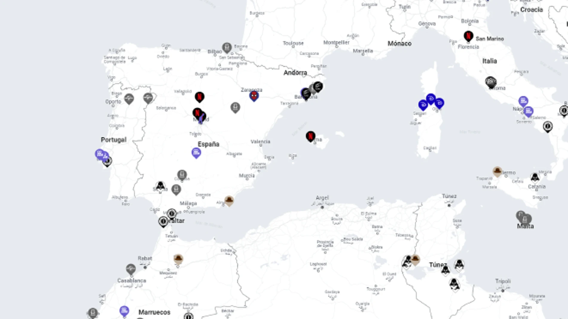 En este mapa interactivo puedes ver qué películas y series se han rodado en tu ciudad.
