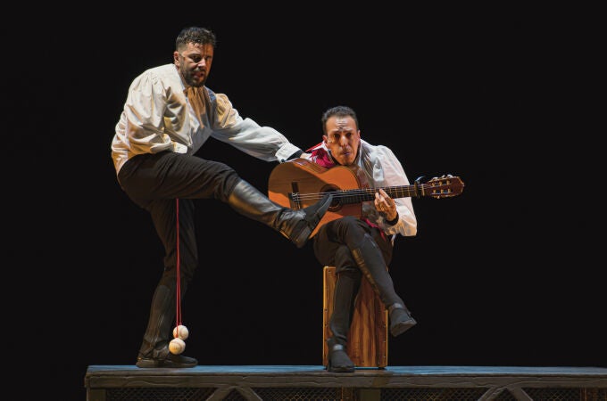 Daniel Rovalher y Juan Cañas durante la obra teatral «4x4»
