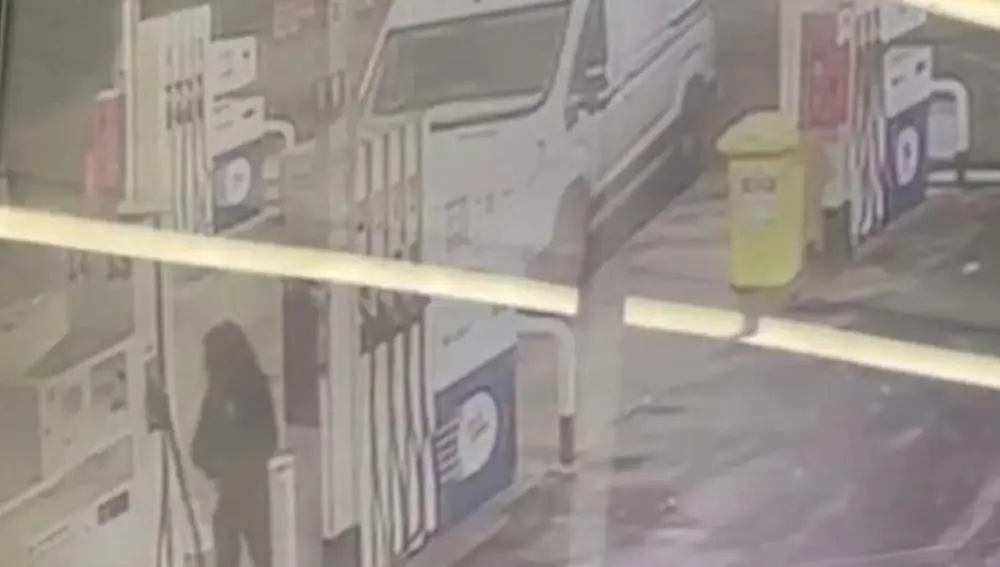 Imagen de la cámara de seguridad de la gasolinera donde aparece la mujer y el vehículo robado