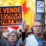 Manifestación en Cibeles contra la amnistía y los acuerdos de Pedro Sánchez para su investidura. 