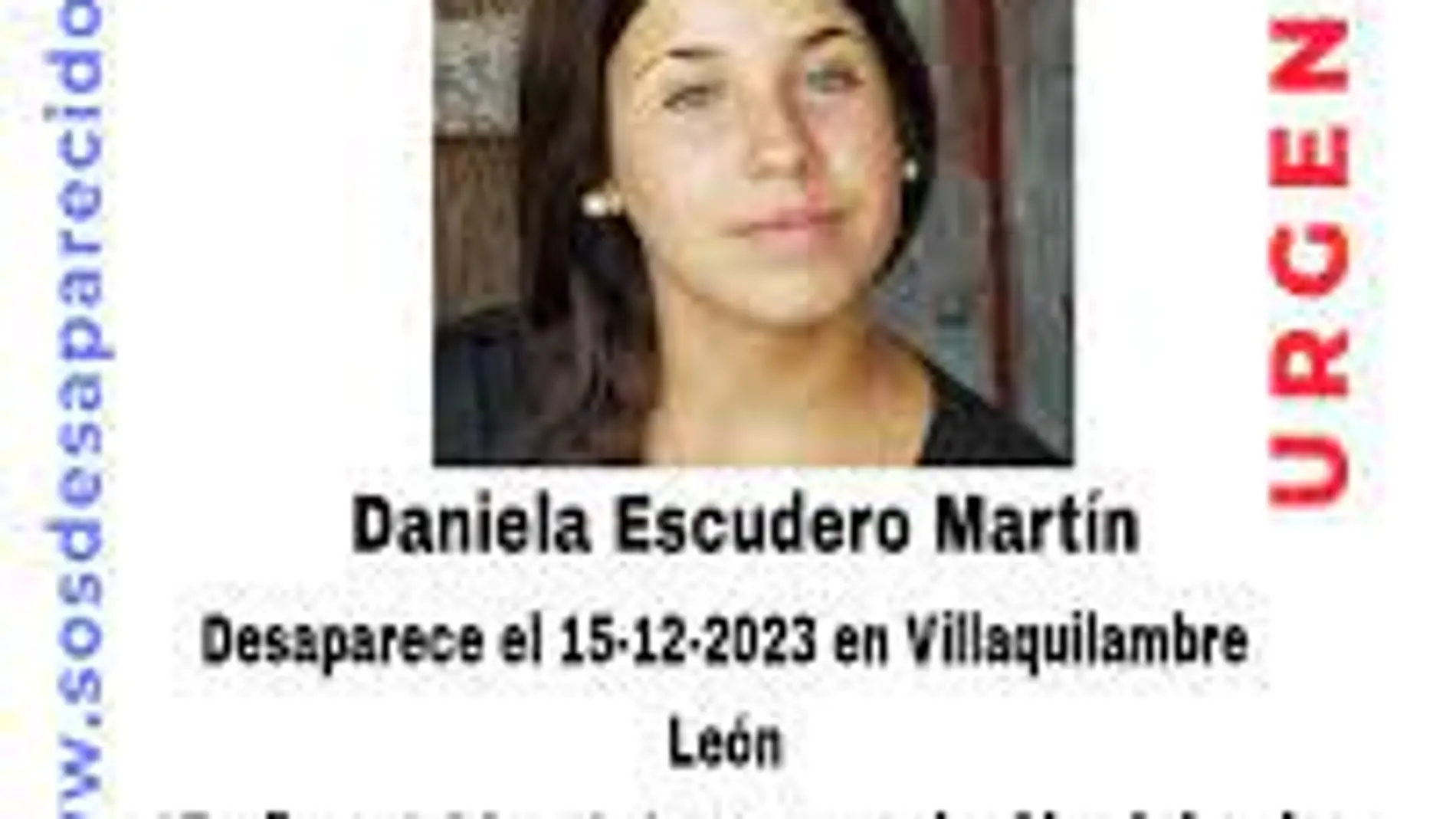 Cartel de la joven desaparecida en León
