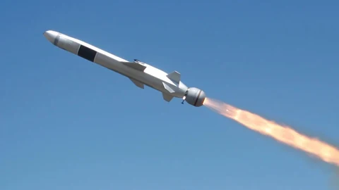 Imagen de un misil NSM de la empresa noruega Kongsberg