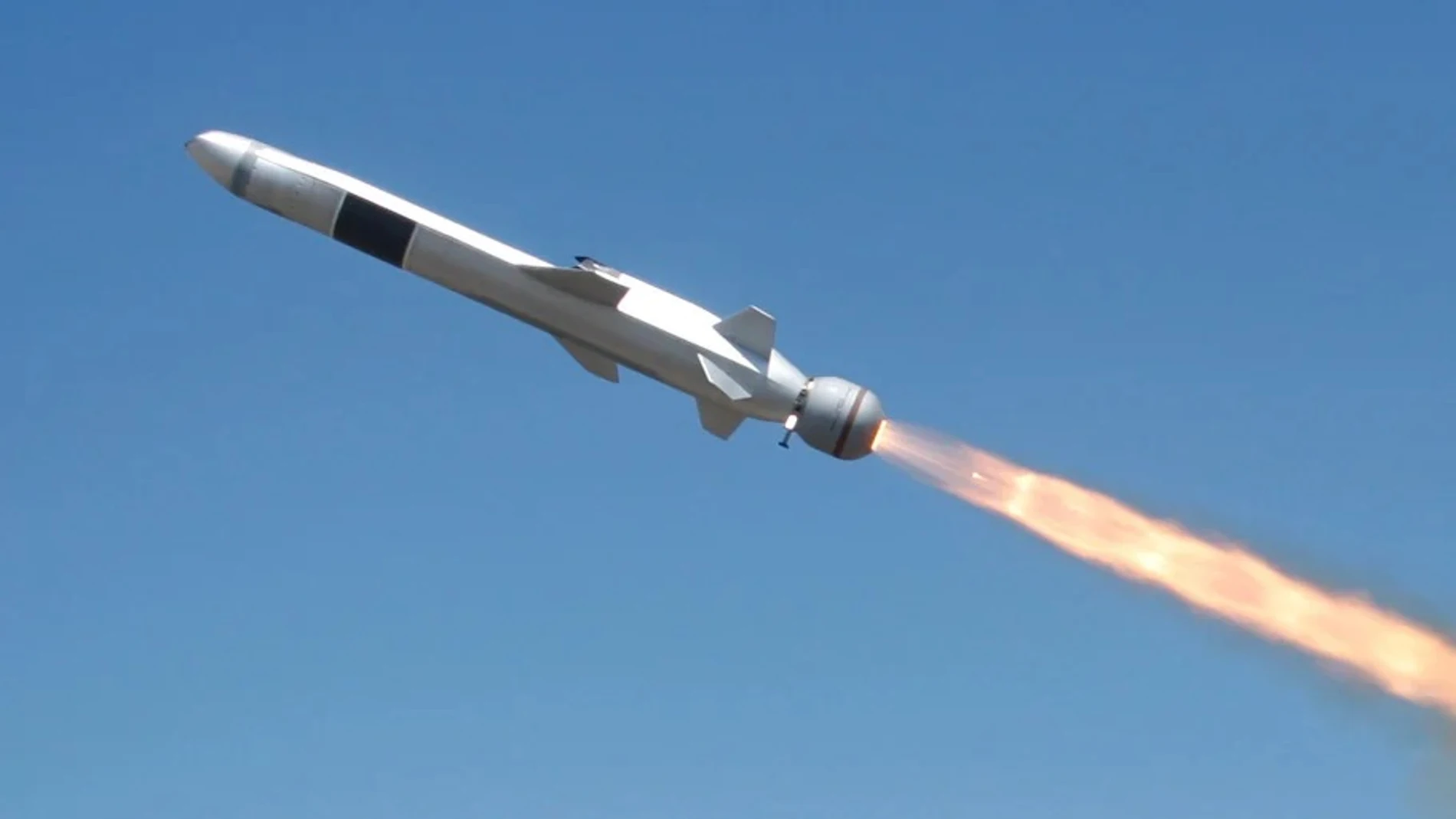Imagen de un misil NSM de la empresa noruega Kongsberg 