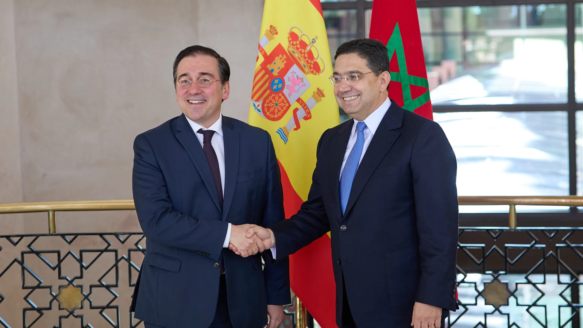 El ministro de Asuntos Exteriores, Unión Europea y Cooperación, José Manuel Albares, se reúne con su homólogo de Marruecos, Naser Burita, en Rabat MINISTERIO DE ASUNTOS EXTERIORES 15/12/2023