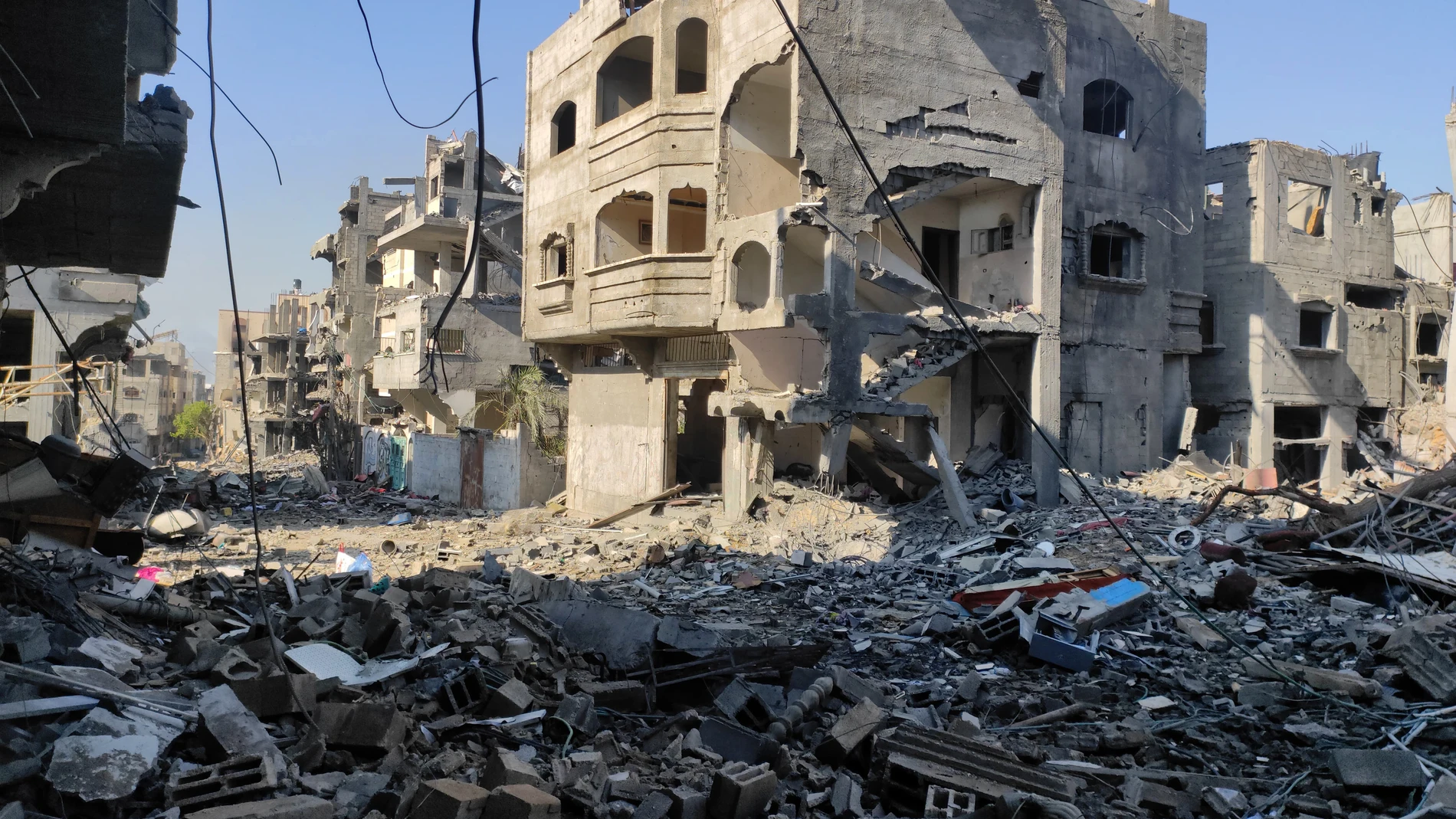 Edificios destruidos por los bombardeos de Israel contra el campamento de refugiados de Yabalia, en el norte de la Franja de Gaza (archivo)29/11/2023