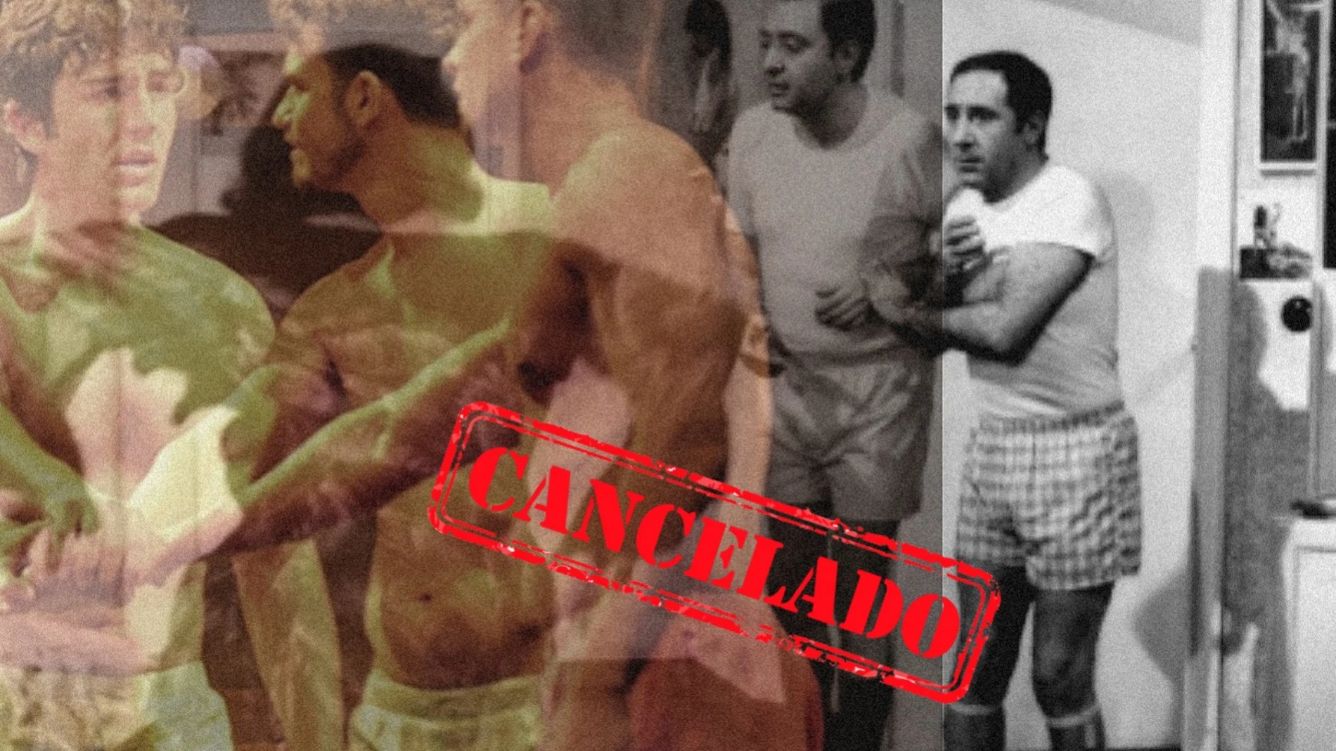 Los actores de la obra censurada en Quintanar de la Orden, «Qué difícil es», con el torso desnudo
