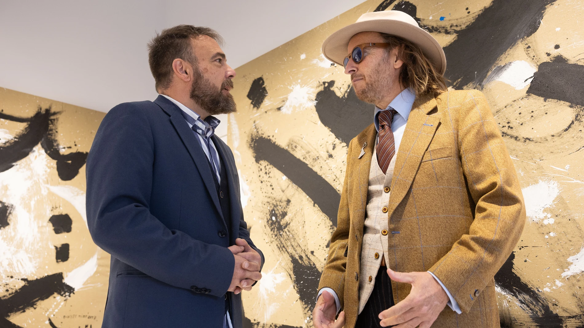 Marcel Aragonès y Joan Punyet Miró, ayer, en la Galeria Marc Calzada de Barcelona