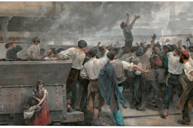 «Una huelga de obreros en Vizcaya», de Vicente Cutanda y parte integrante de la muestra «Arte y transformaciones sociales en España (1885-1910)»