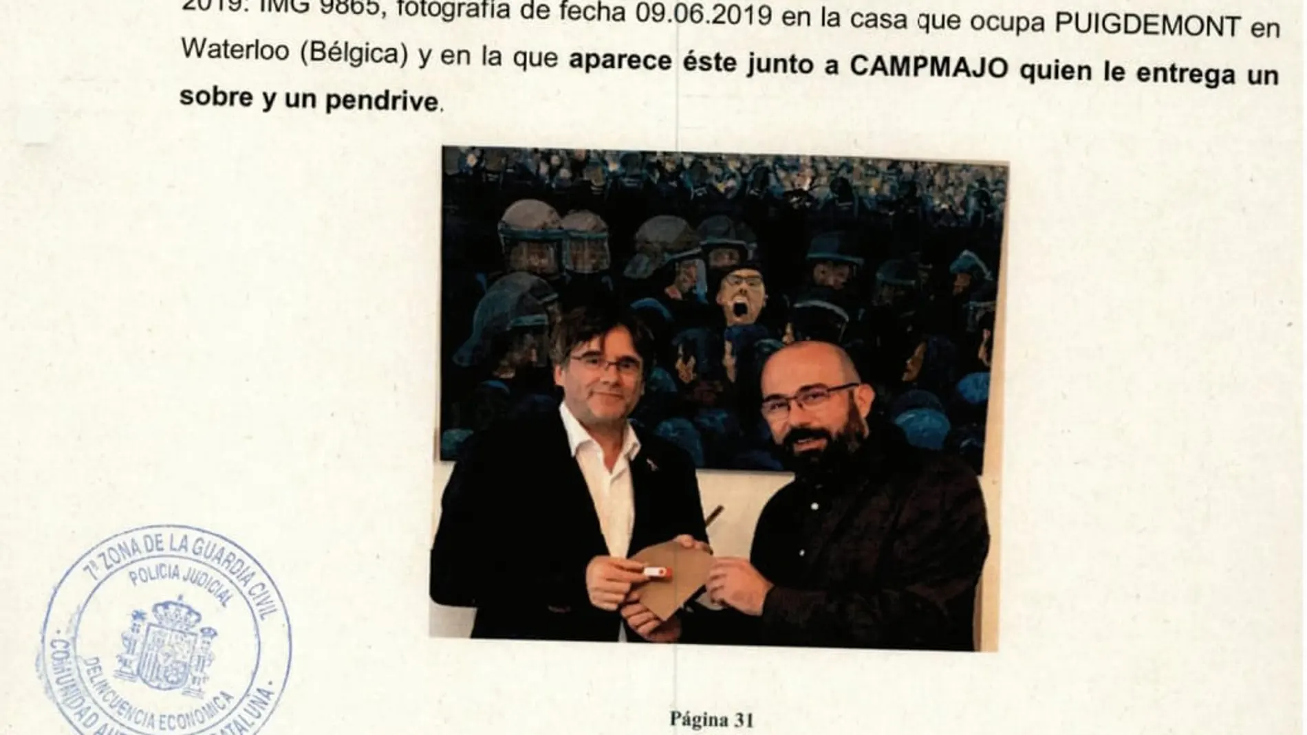 Puigdemont y Campmajó, en un informe de la Guardia Civil incorporado al sumario del "caso Tsunami"