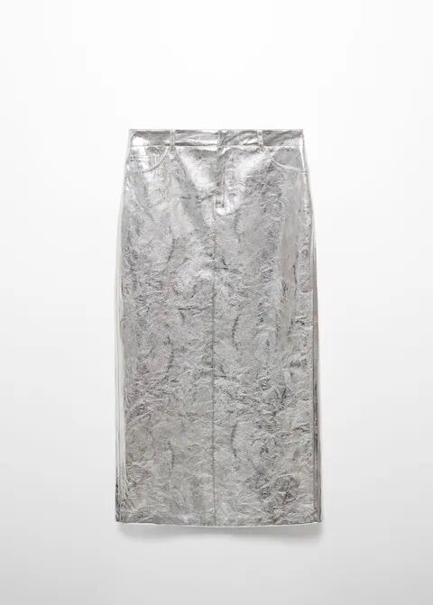 Falda midi metalizada.